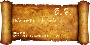 Bánffi Hümér névjegykártya